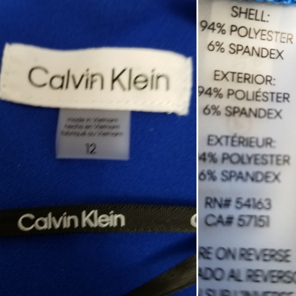 🆕️⬇️Calvin Klein Capri Blue V-neck Tie Sheath Dress - Picture 13 of 13